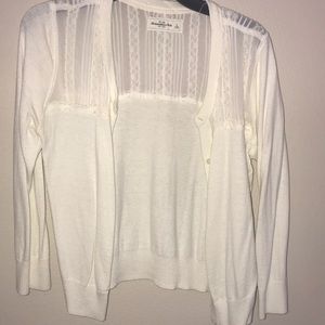 abercrombie and fitch ivory cardigan
